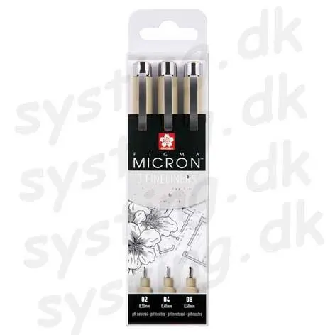Micron sort 3. stk.  0,35 - 0,4-  0,5 mm
